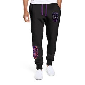 Mens Marvel Graphic Black Panther Wakanda Forever Lounge Jogger Pants Size XL
